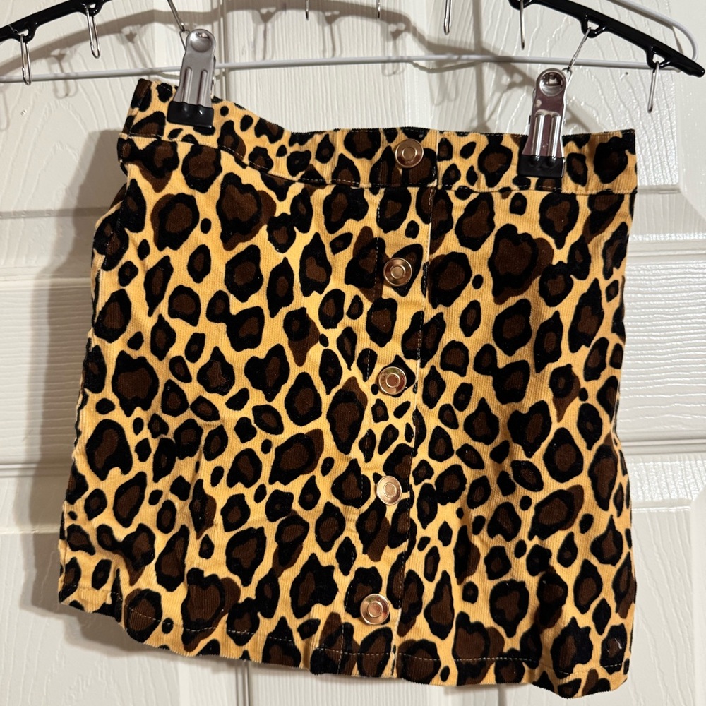 Leopard Print Button-Up Skirt